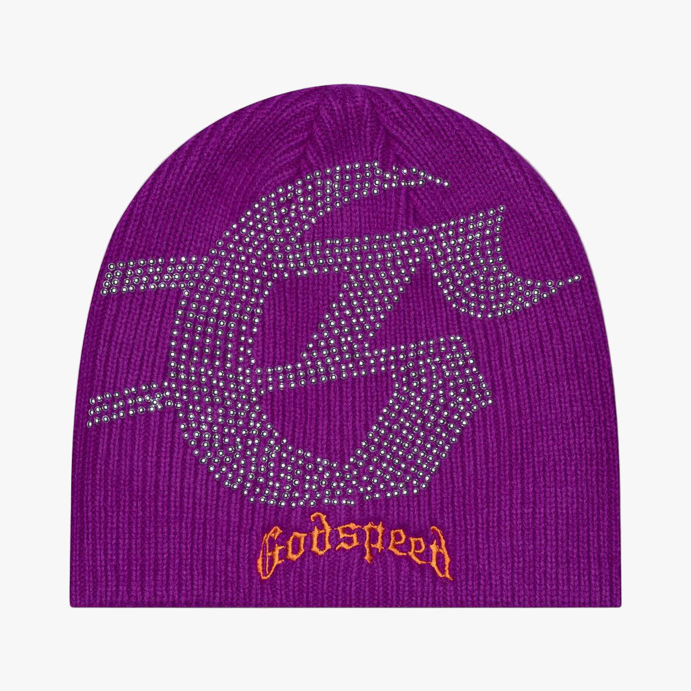 Godspeed OG Logo Studded Beanie Purple