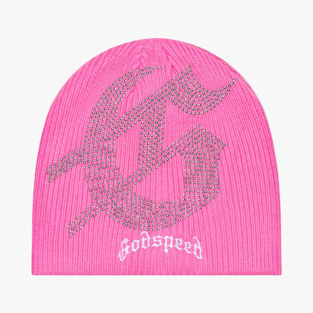 Godspeed OG Logo Studded Beanie Pink