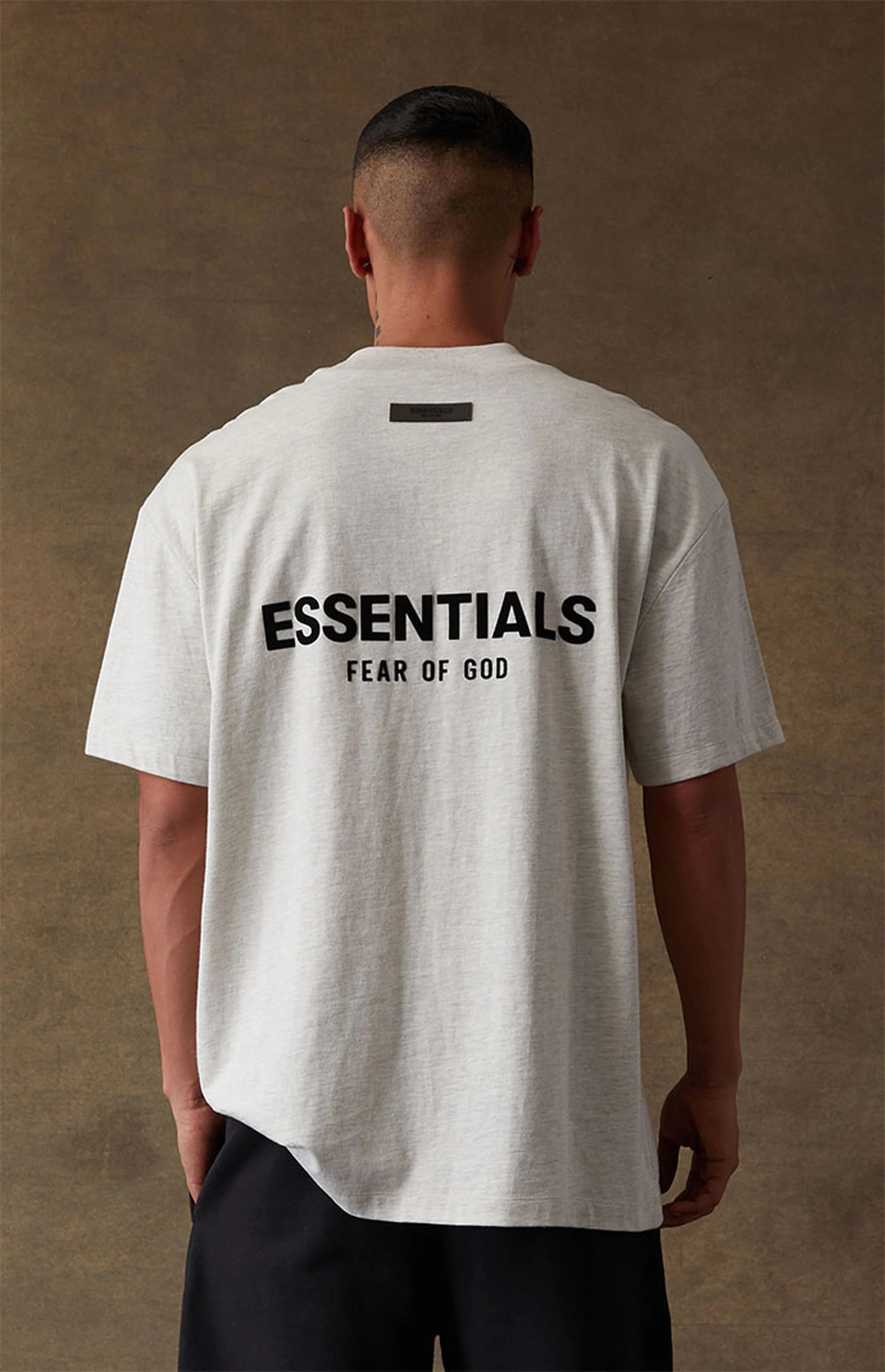 Essentials Fear Of God Hoodie Light Oatmeal Tee