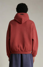 Essentials Fear Of God Fleece Hoodie Crimson