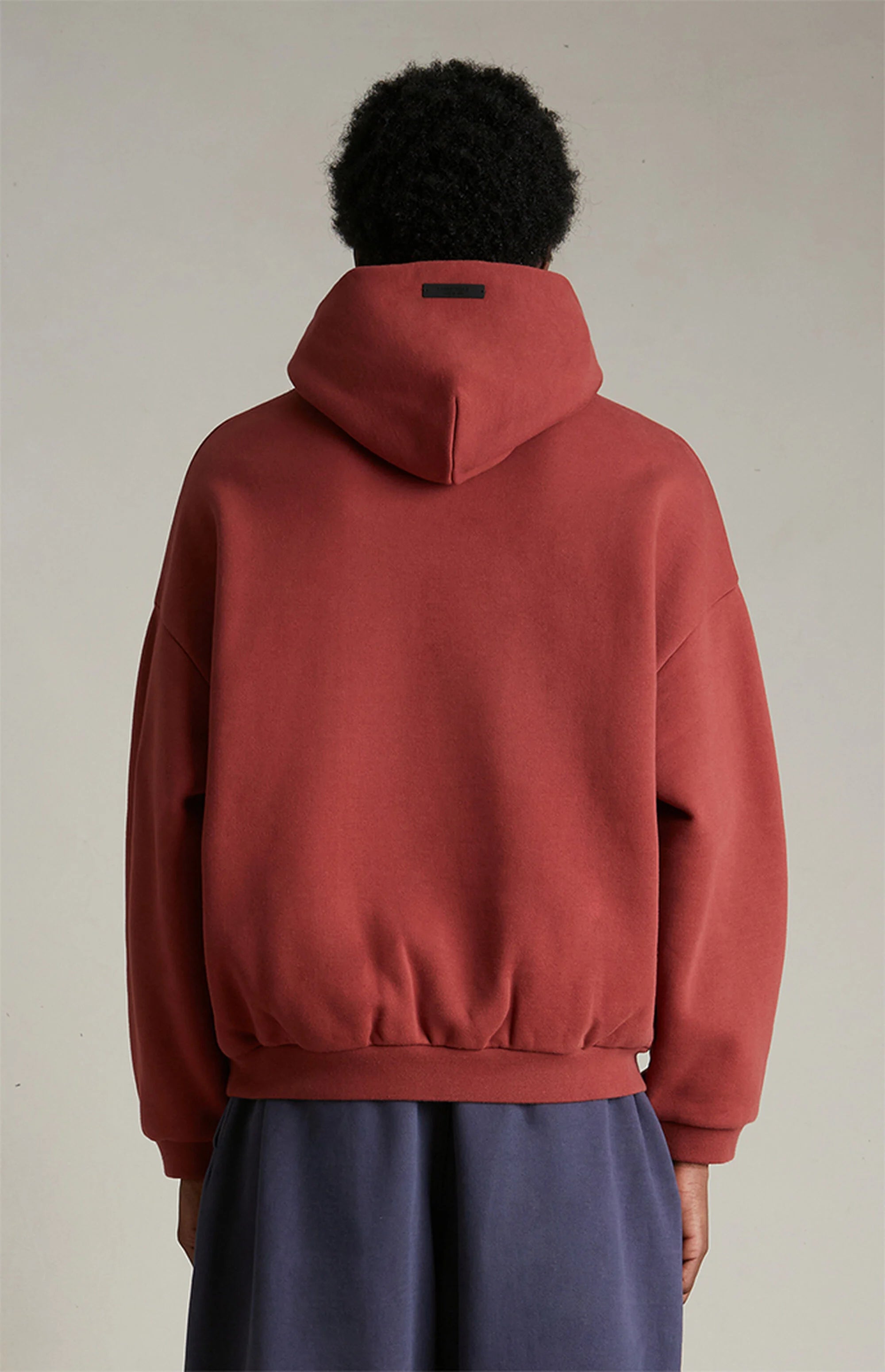 Essentials Fear Of God Fleece Hoodie Crimson