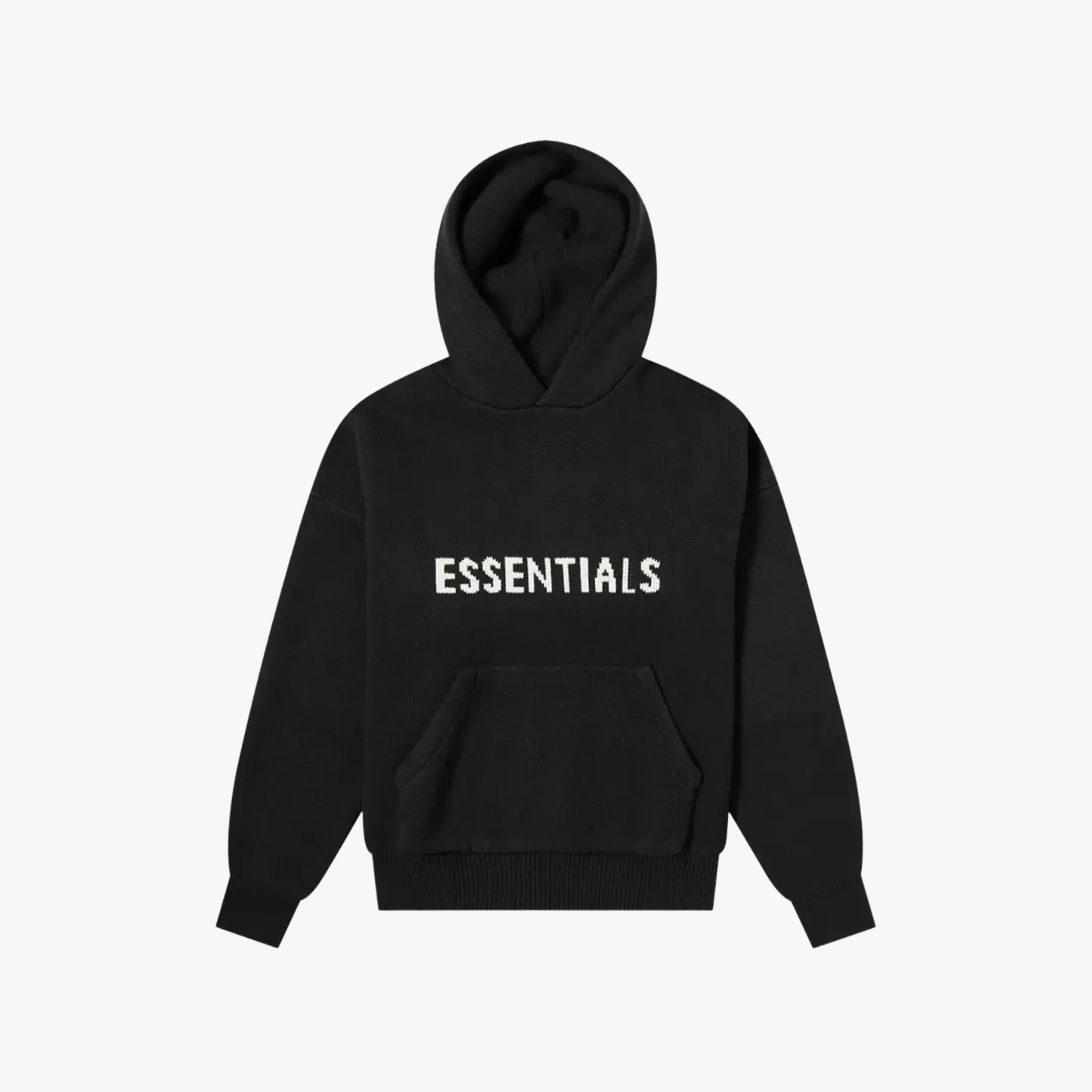 Essentials Fear Of God Hoodie Black Knit