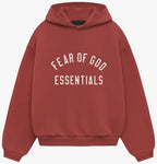 Essentials Fear Of God Fleece Hoodie Crimson
