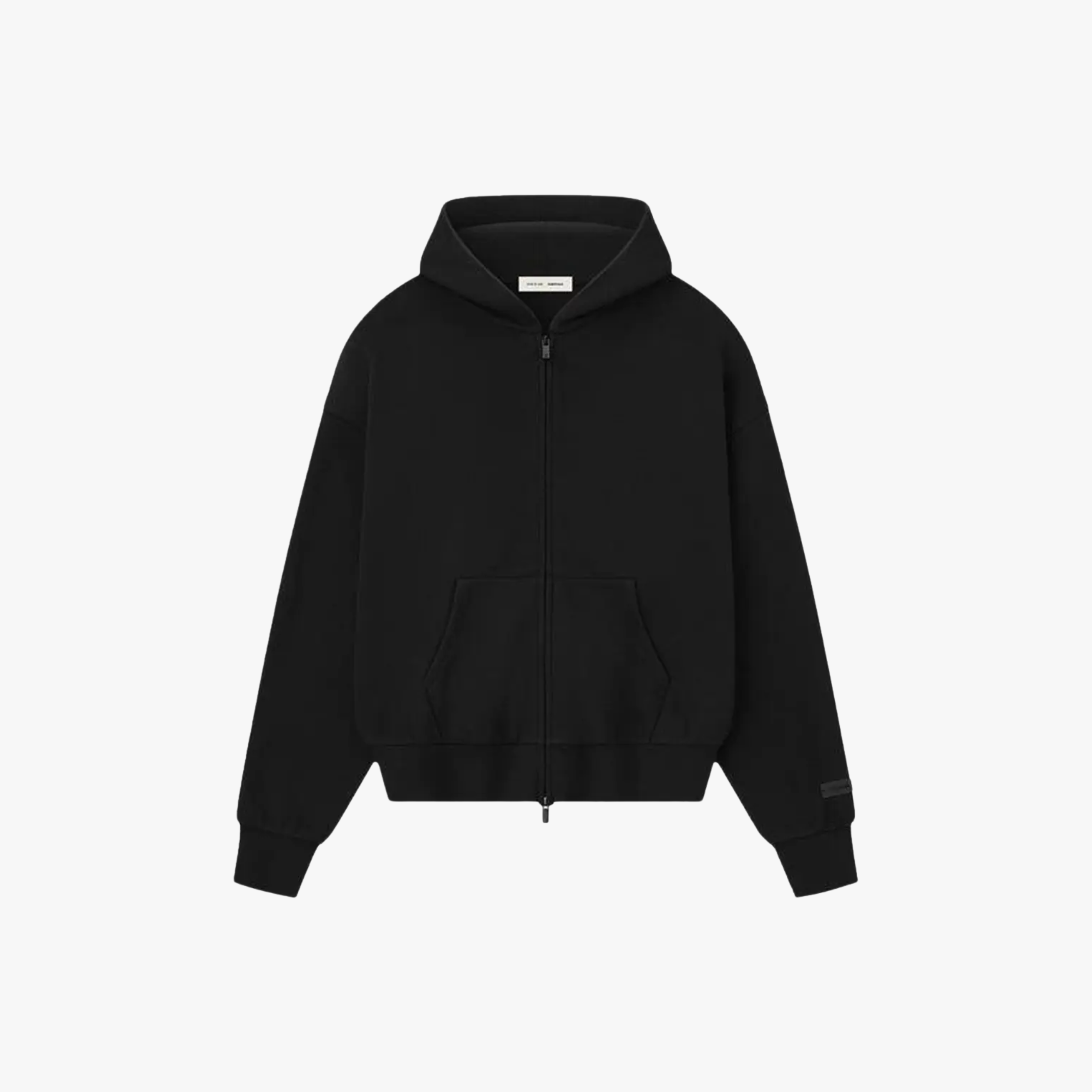 Essentials Fear of God Classic Full Zip Up Hoodie Jet Black
