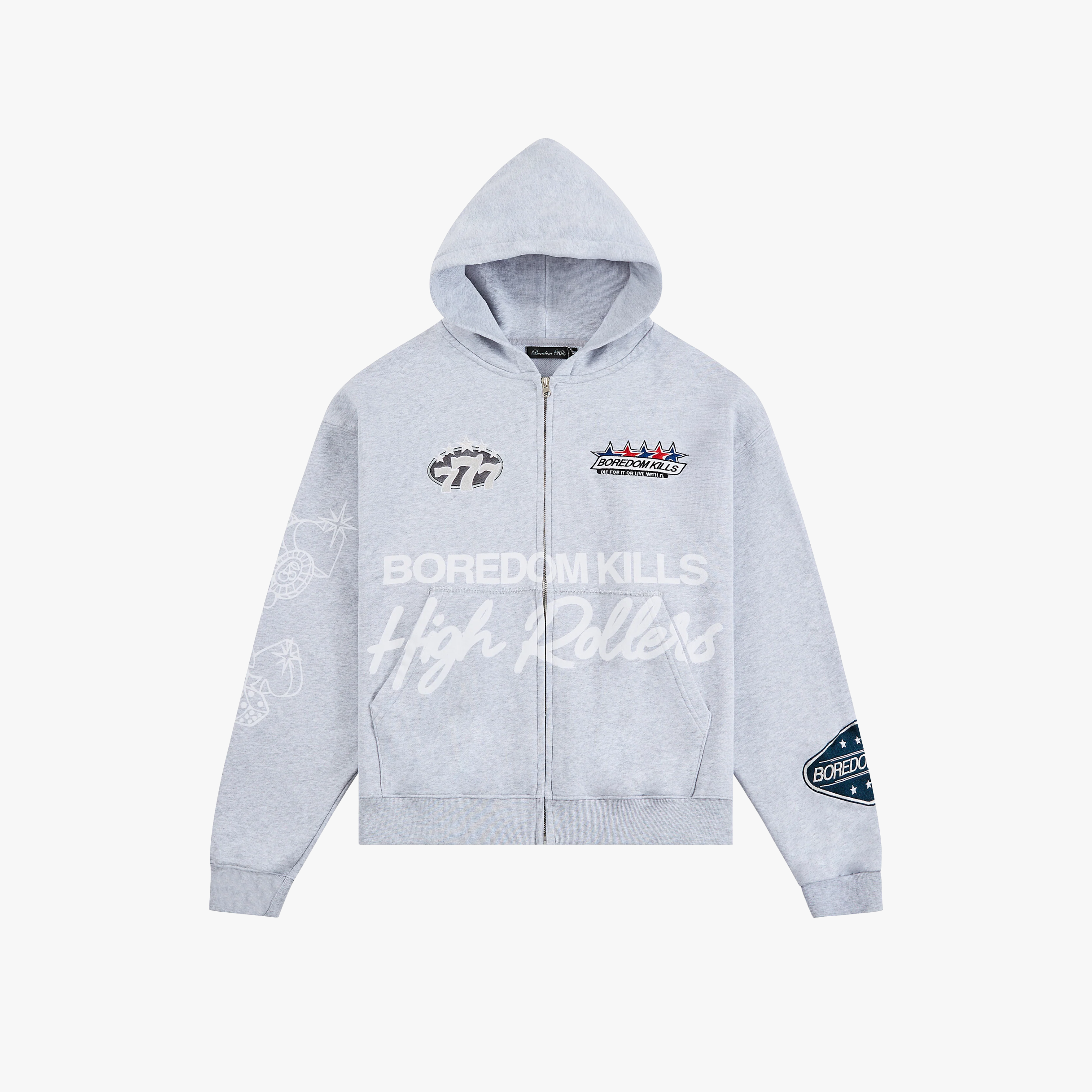 Boredom Kills Highroller Hoodie Grey
