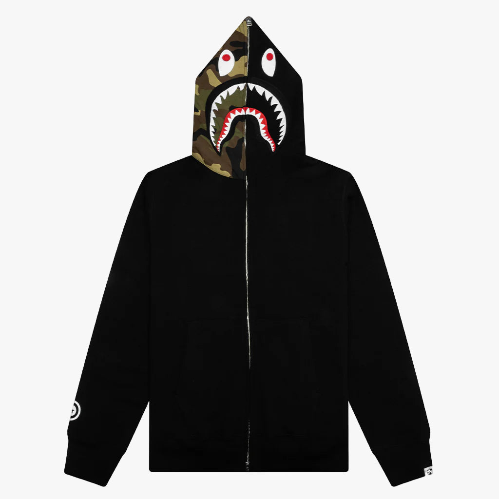 Bape Shark Full Zip Up Hoodie Black