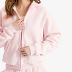 SKIMS Cotton Fleece ZIp Up Barely Pink