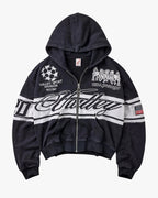 Vale Forever Black Cursive Zip Up Hoodie