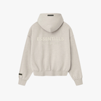 Essentials Fear Of God Heather Stone Zip-Up Hoodie
