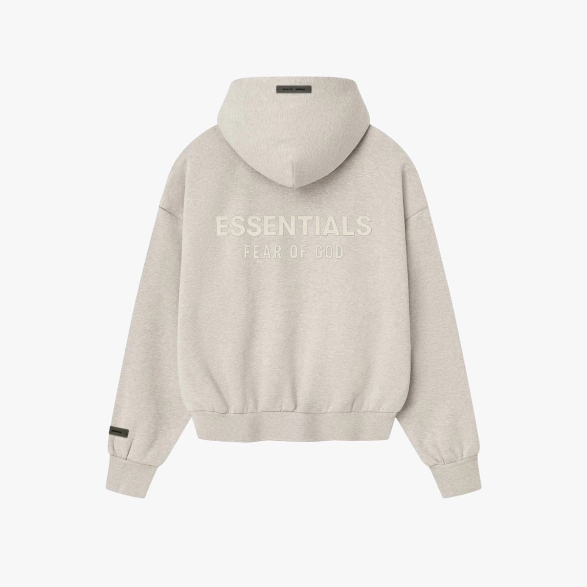 Essentials Fear Of God Heather Stone Zip-Up Hoodie