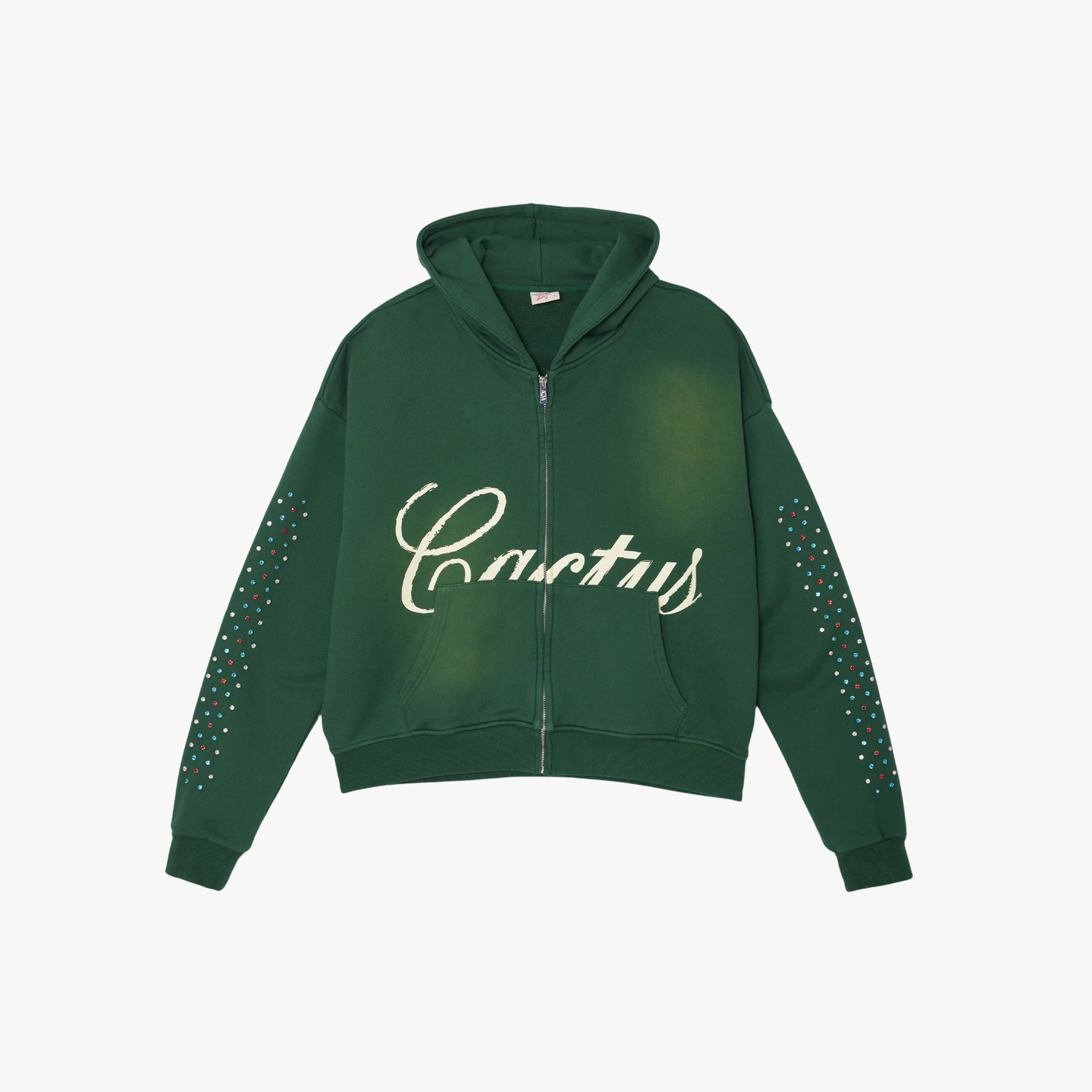 Azva Hidden Crystal Cactus Hoodie green
