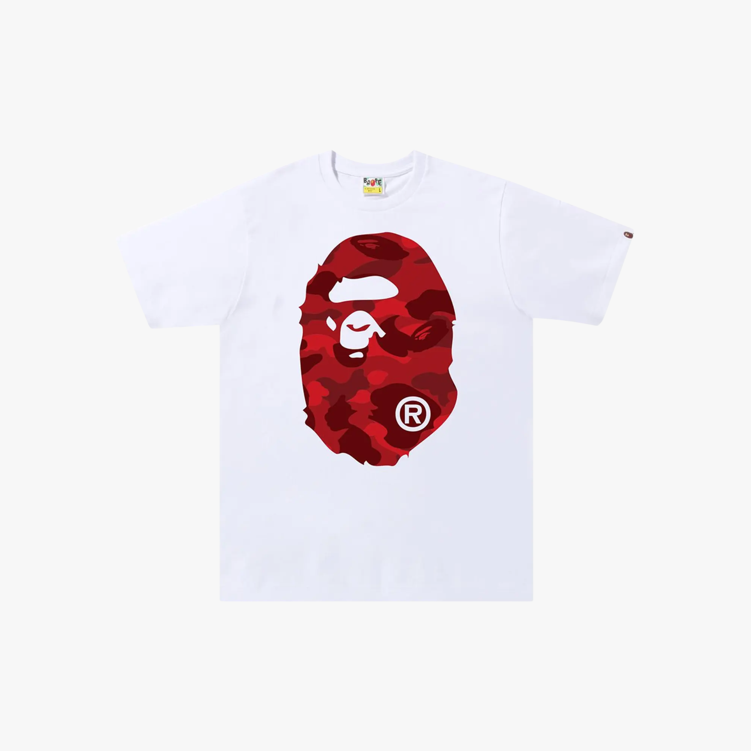 BAPE Color Camo Big Ape Head Tee White/Red