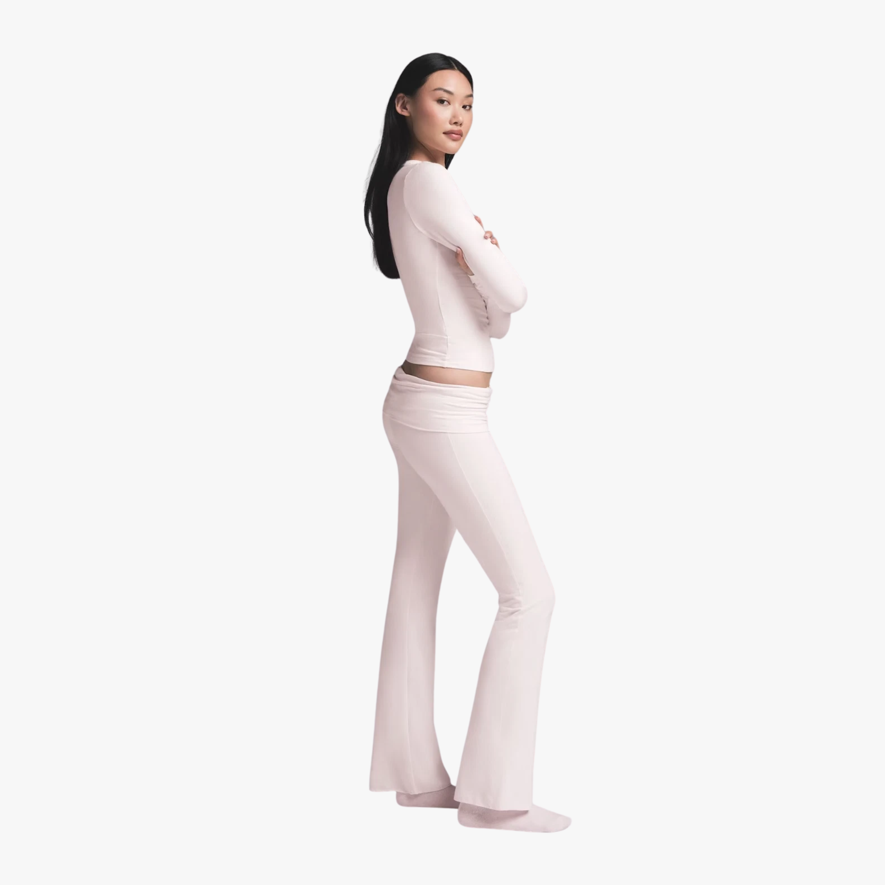 SKIMS Cotton Jersey Foldover Pant Barely Pink