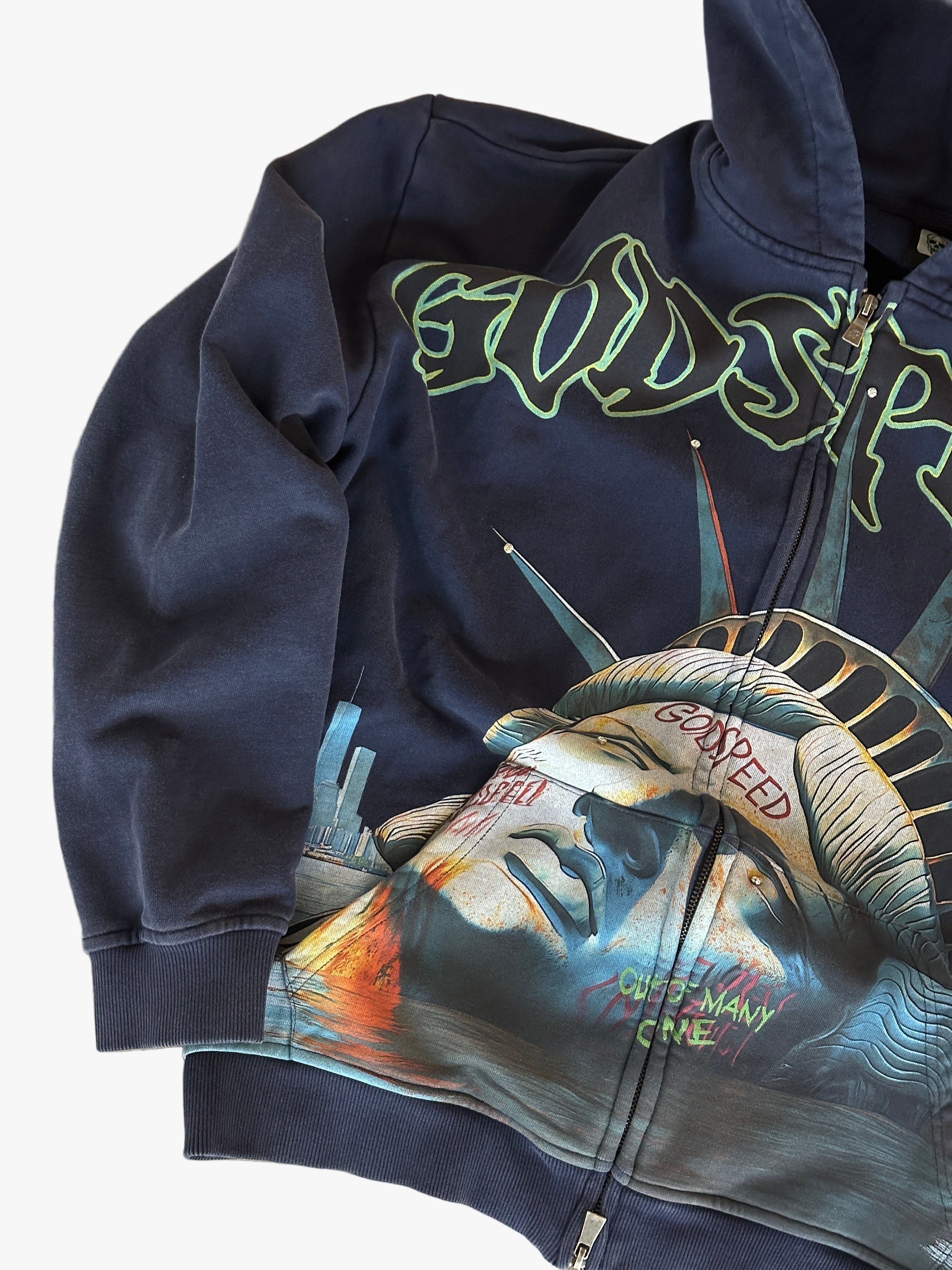 Godspeed Sunken Liberty Zip Up Hoodie Washed Grey