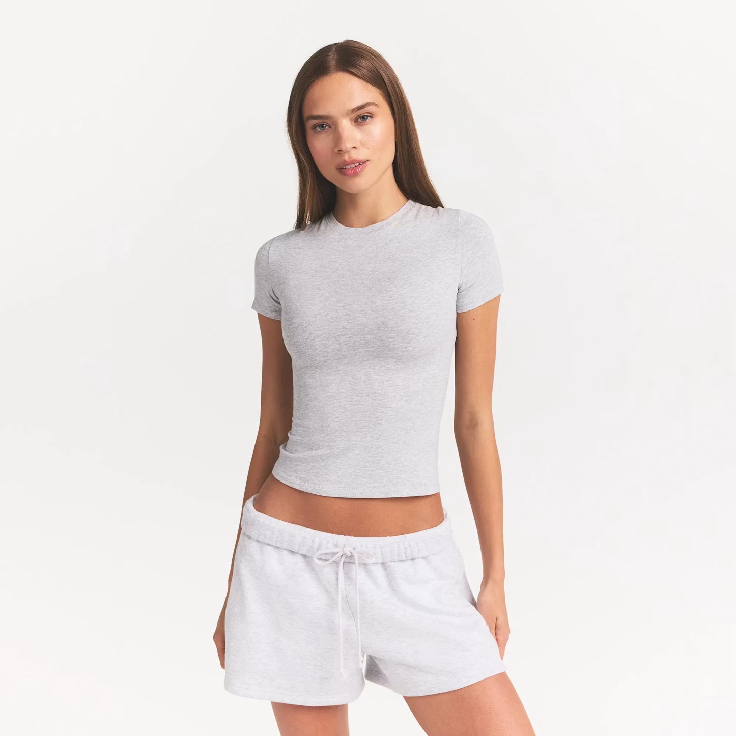 SKIMS Cotton Jersey T-Shirt Light Heather Grey