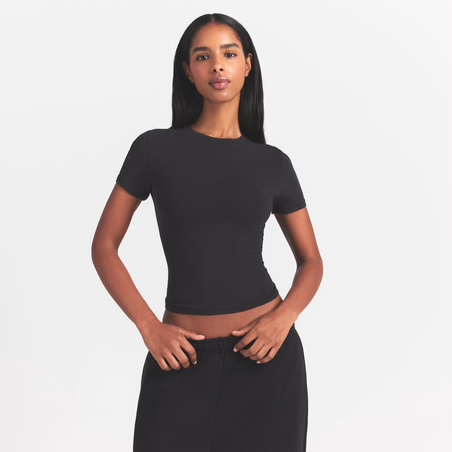 SKIMS Cotton Jersey T-Shirt Black