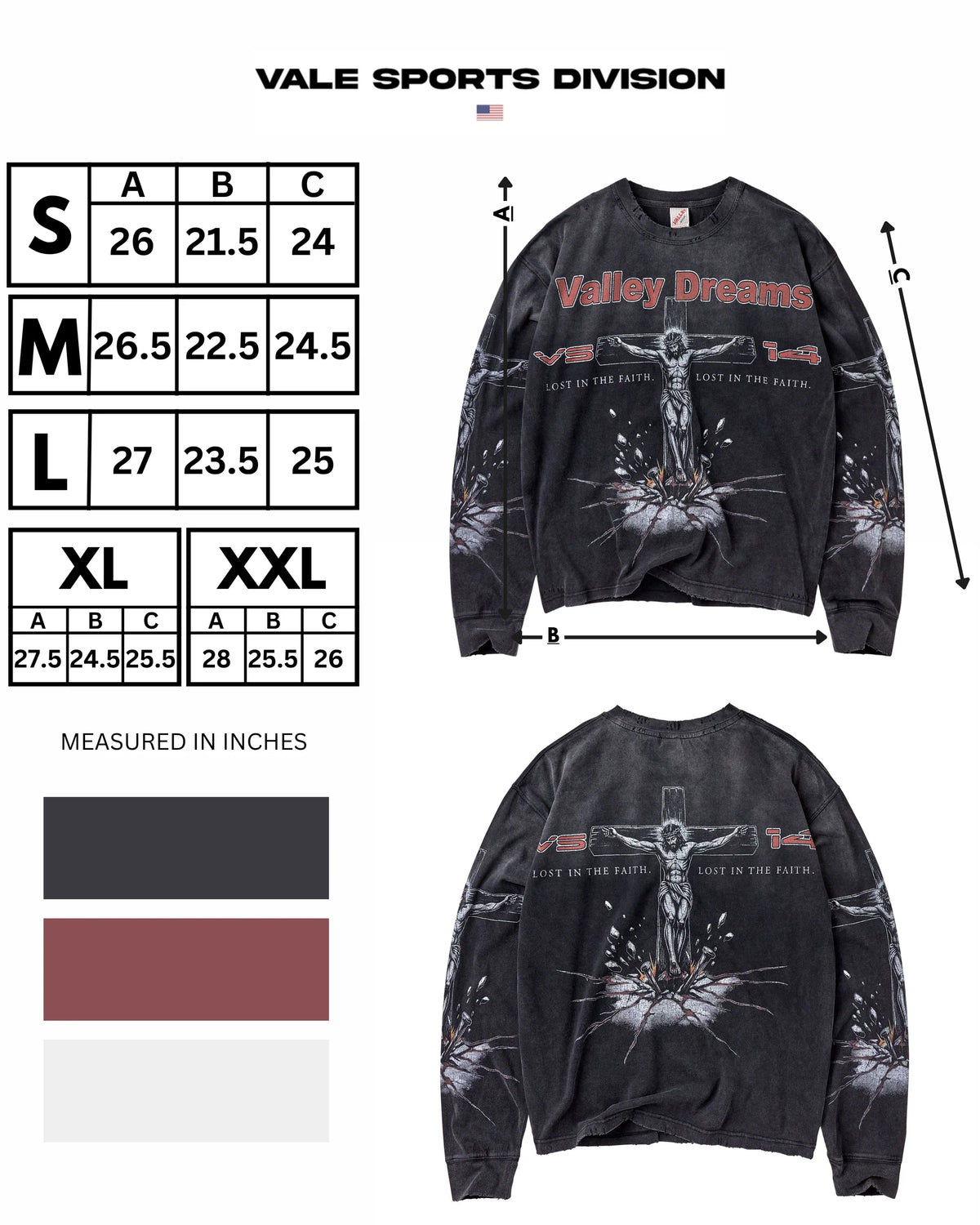 Vale Forever Concrete Cross Longsleeve Black