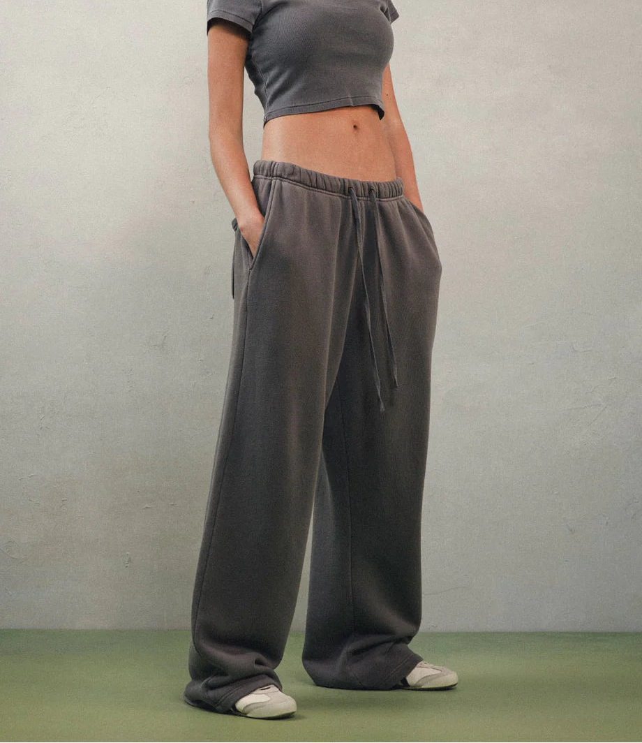 Elwood Oversized Straight Leg Sweatpant Vintage Grey
