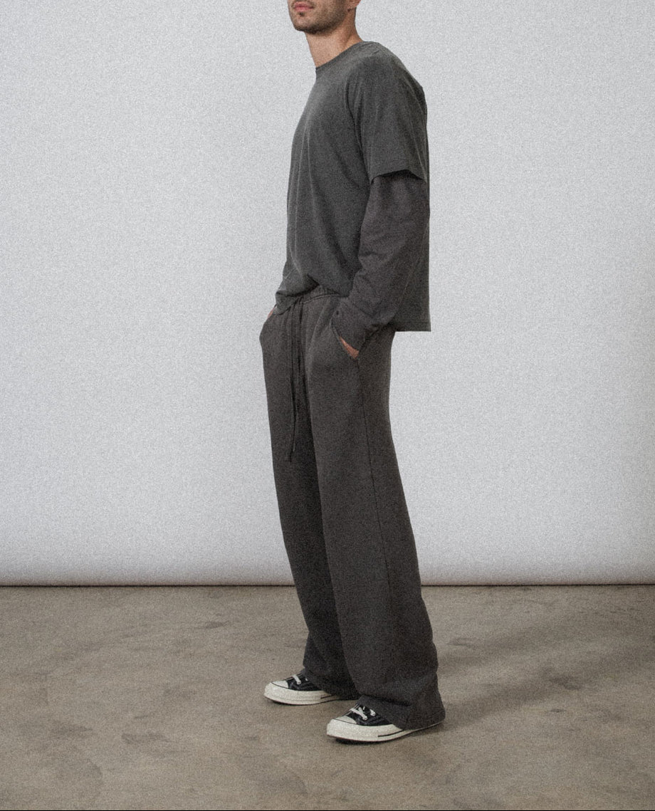 Elwood Oversized Straight Leg Sweatpant Vintage Grey