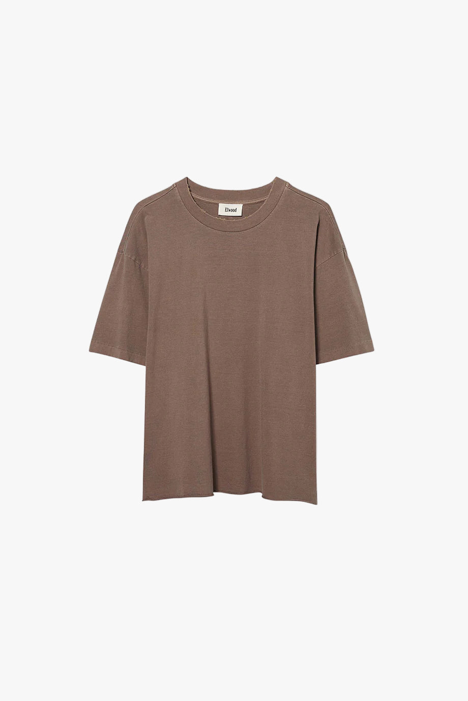 Elwood Oversized Crop Core Tee Vintage Brown