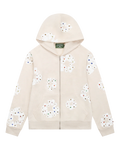 Denim Tears Rhinestone Cotton Wreath Zip Hoodie Oatmeal