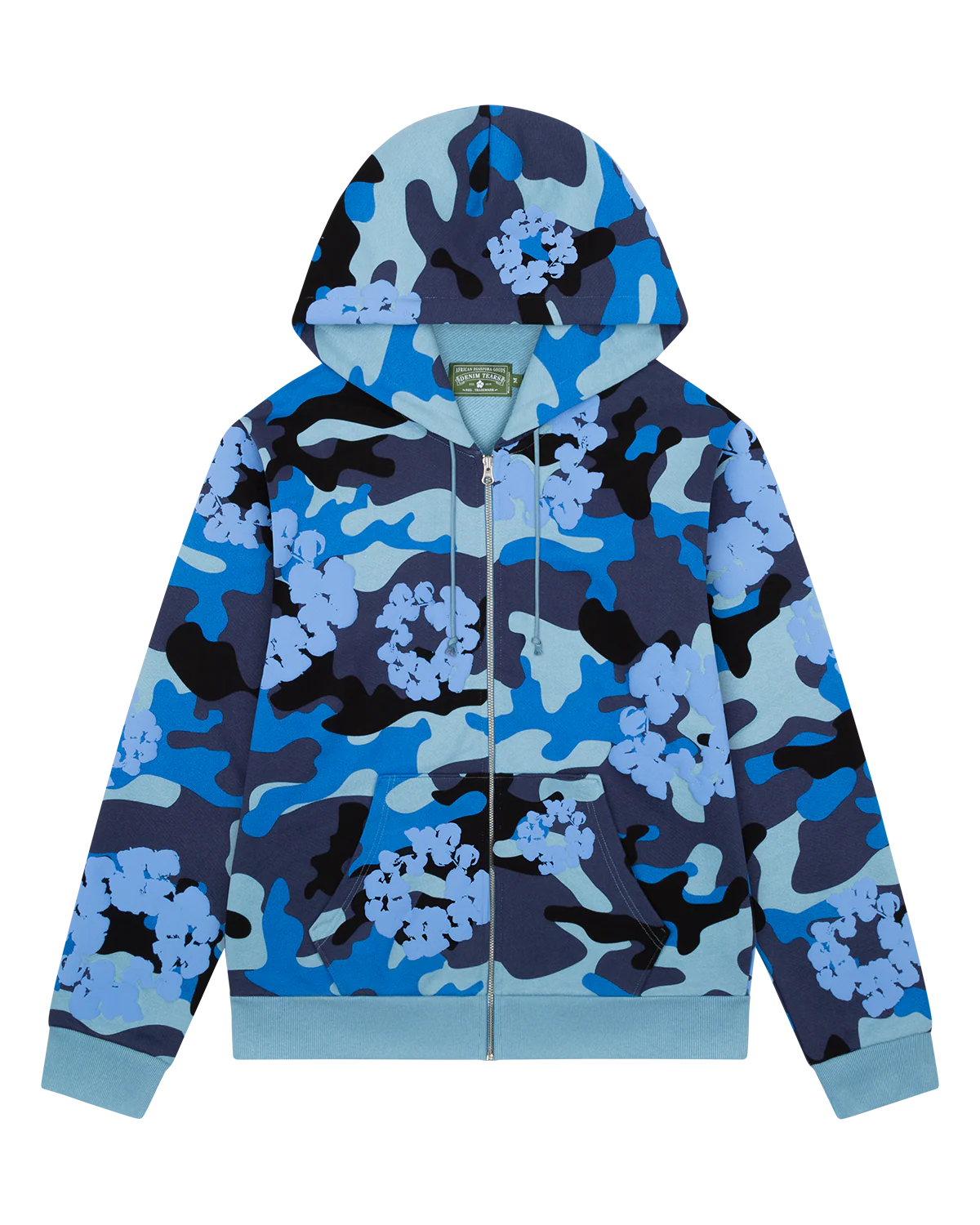 Denim Tears The Cotton Wreath Zip Sweatshirt Blue Camo