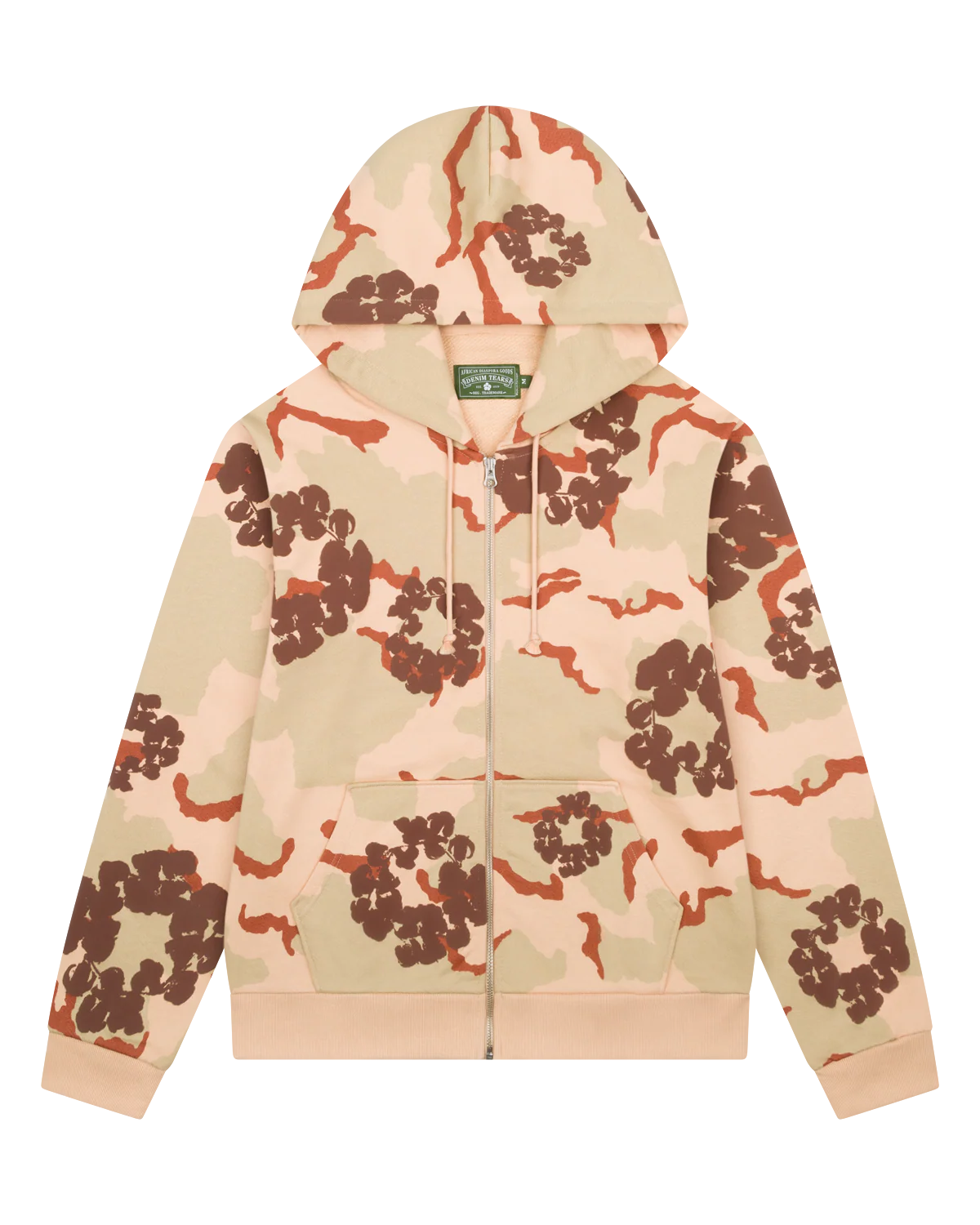 Denim Tears The Cotton Wreath Zip Sweatshirt Tan Camo
