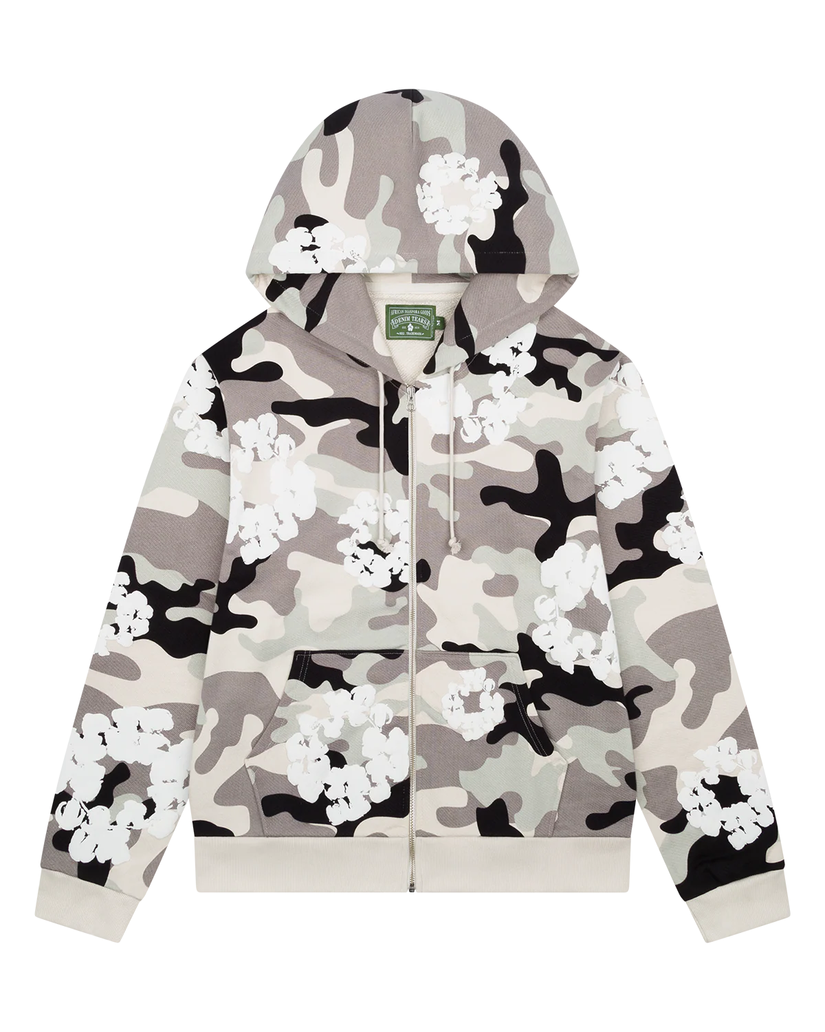 Denim Tears The Cotton Wreath Zip Sweatshirt White Camo