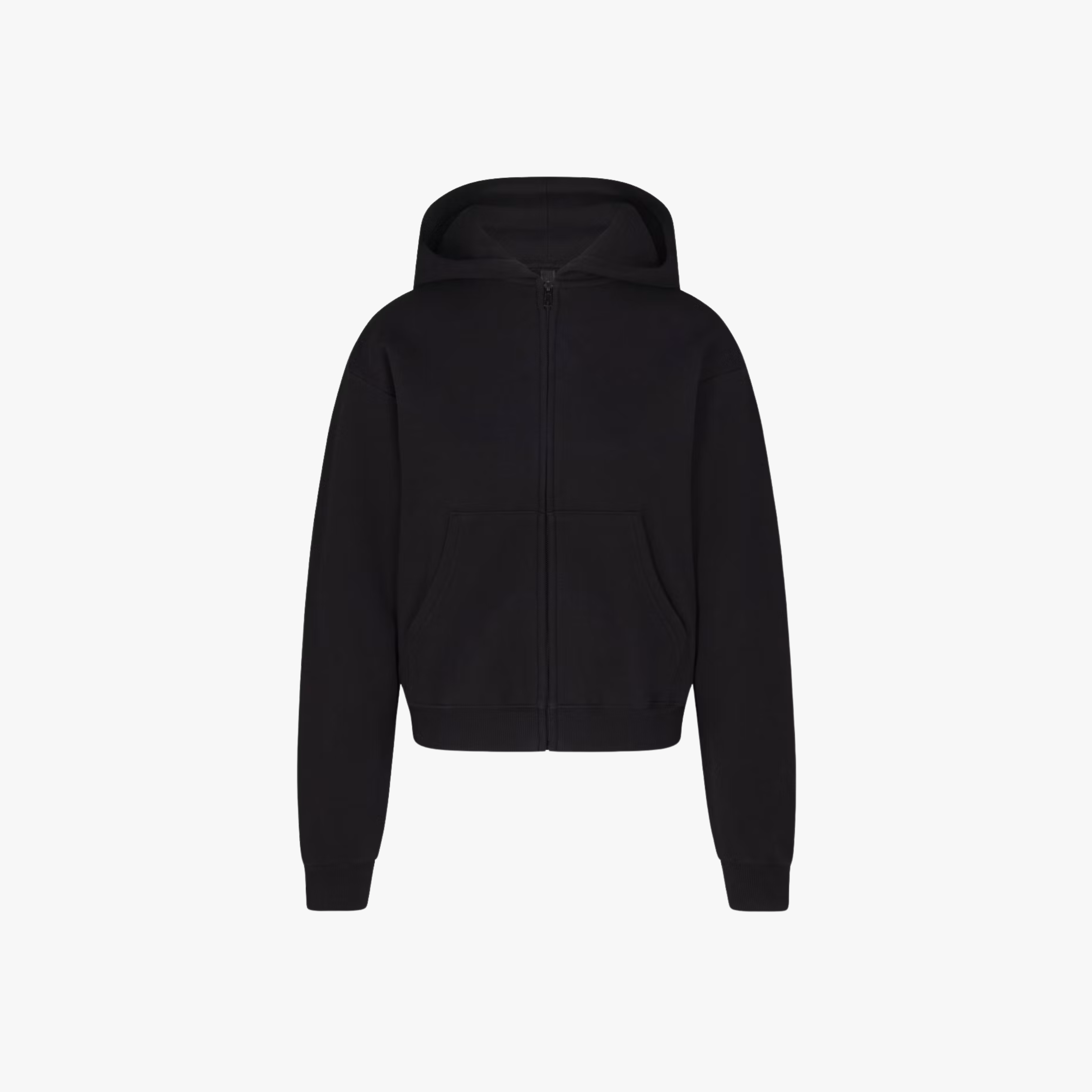 SKIMS Cotton Fleece ZIp Up Black