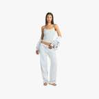SKIMS Cotton Fleece Classic Straight Leg Pant Light Heather Grey