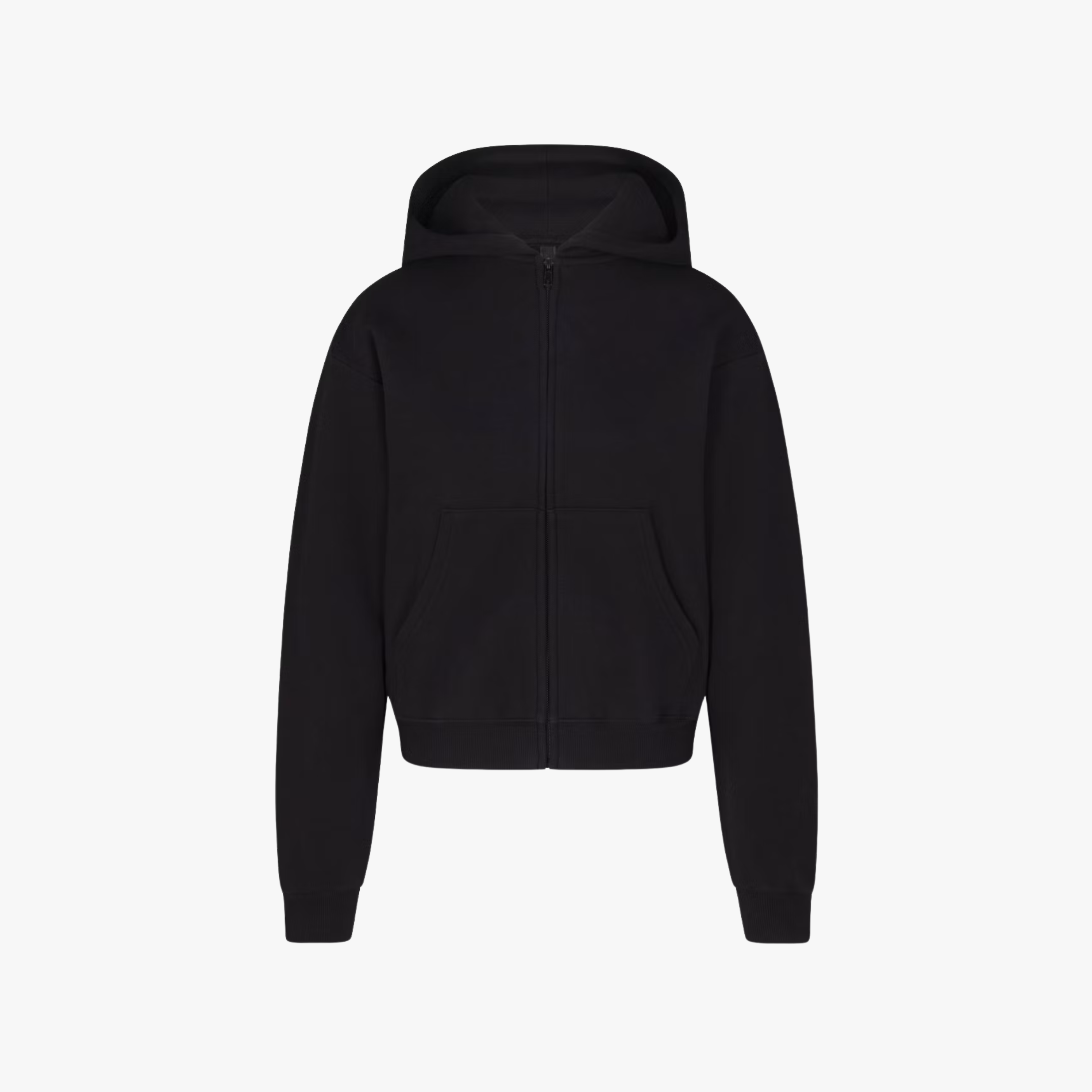 SKIMS Cotton Fleece ZIp Up Black