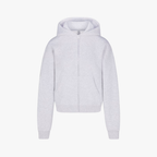 SKIMS Cotton Fleece ZIp Up Light Heather Grey