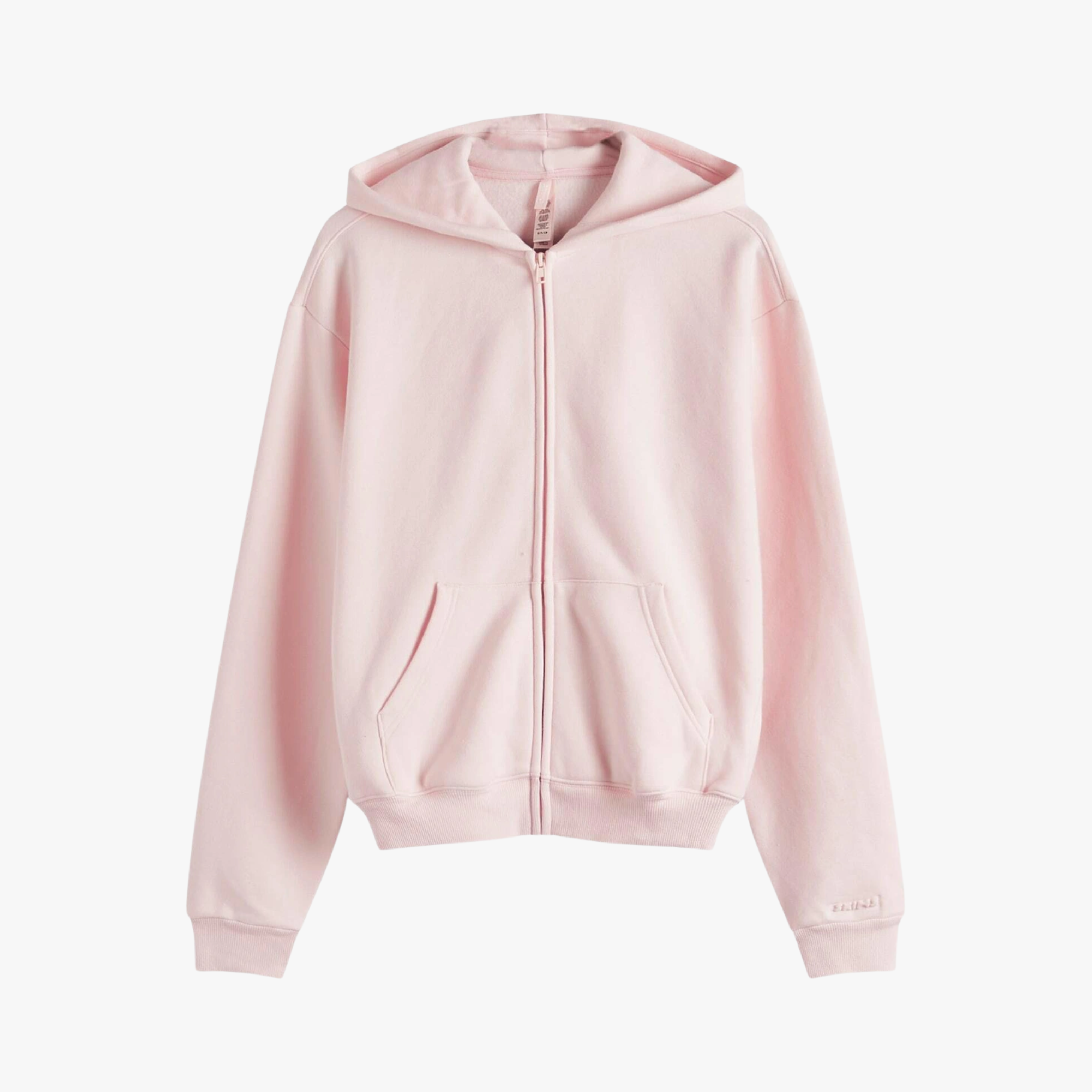 SKIMS Cotton Fleece ZIp Up Barely Pink