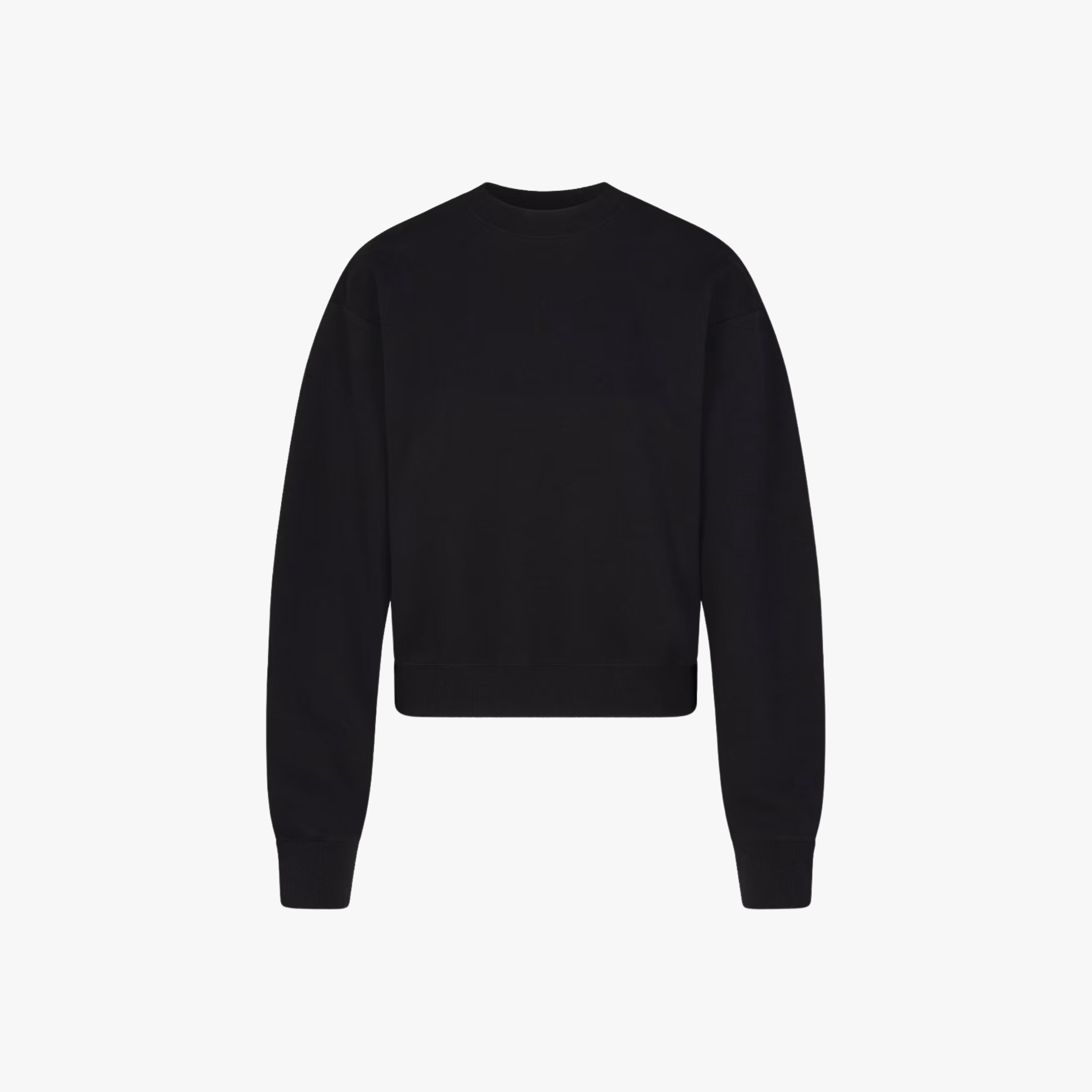 SKIMS Cotton Fleece Classic Crewneck Black