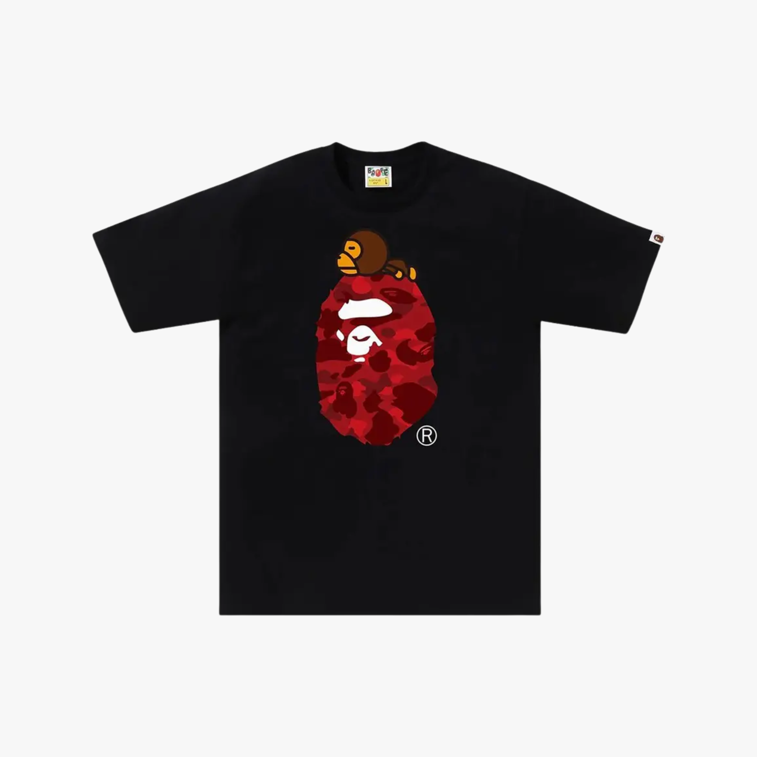 Bape Tee Color Camo Milo On Big Ape Black/Red