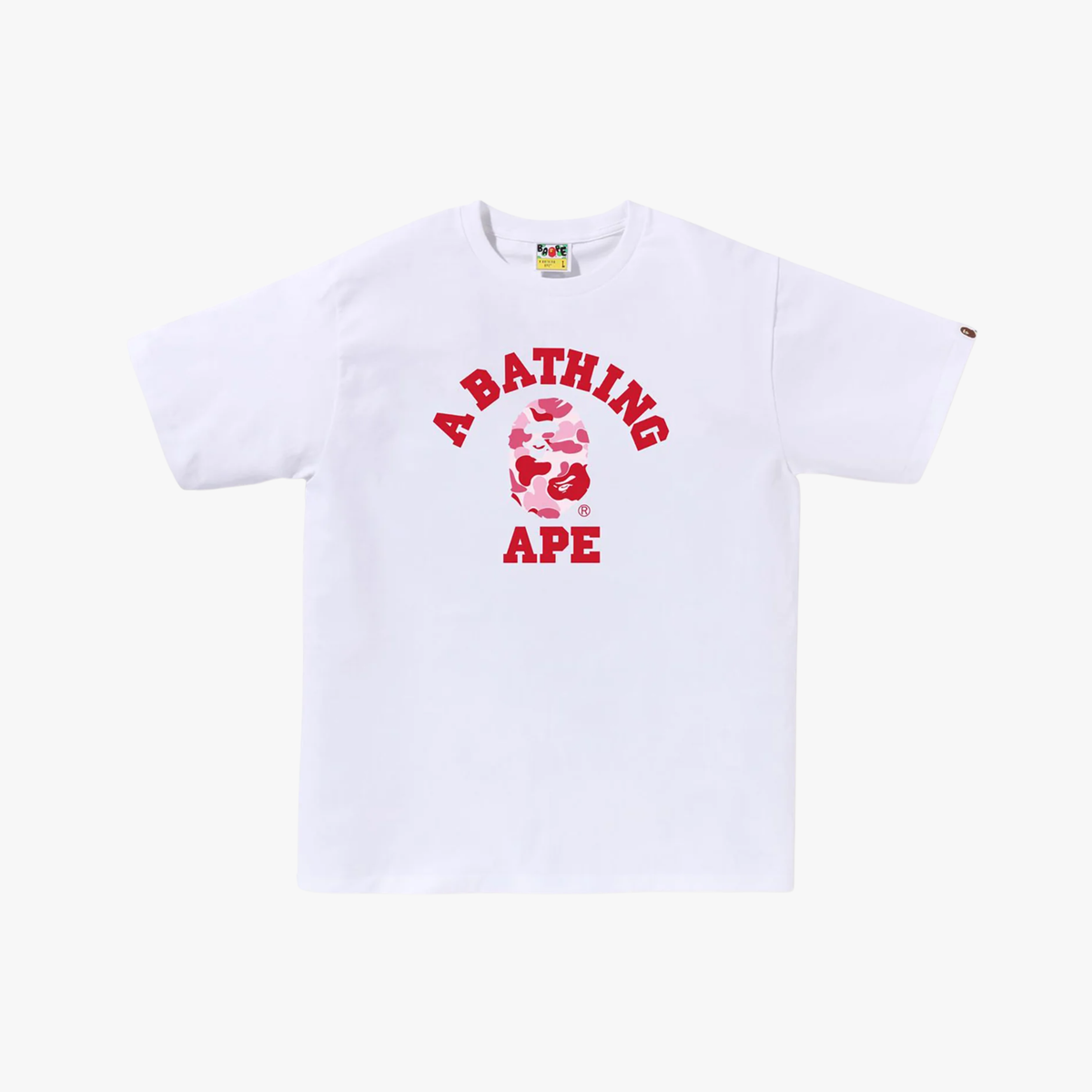 Bape Abc Camo College Tee White/Pink
