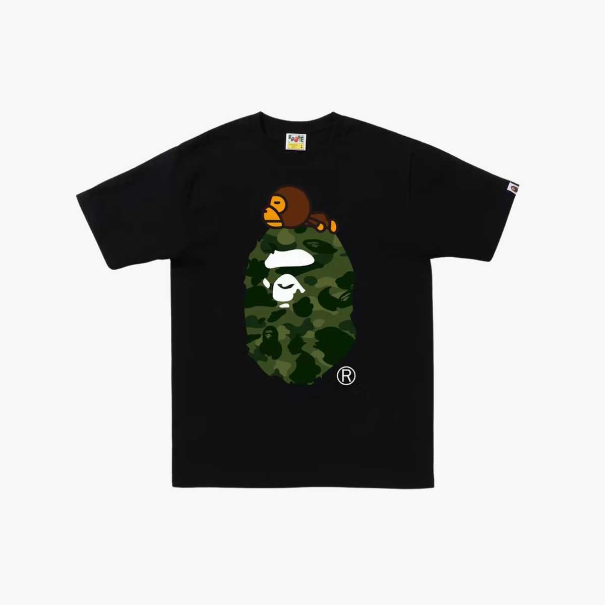 BAPE Color Camo Milo On Big Ape Tee Black