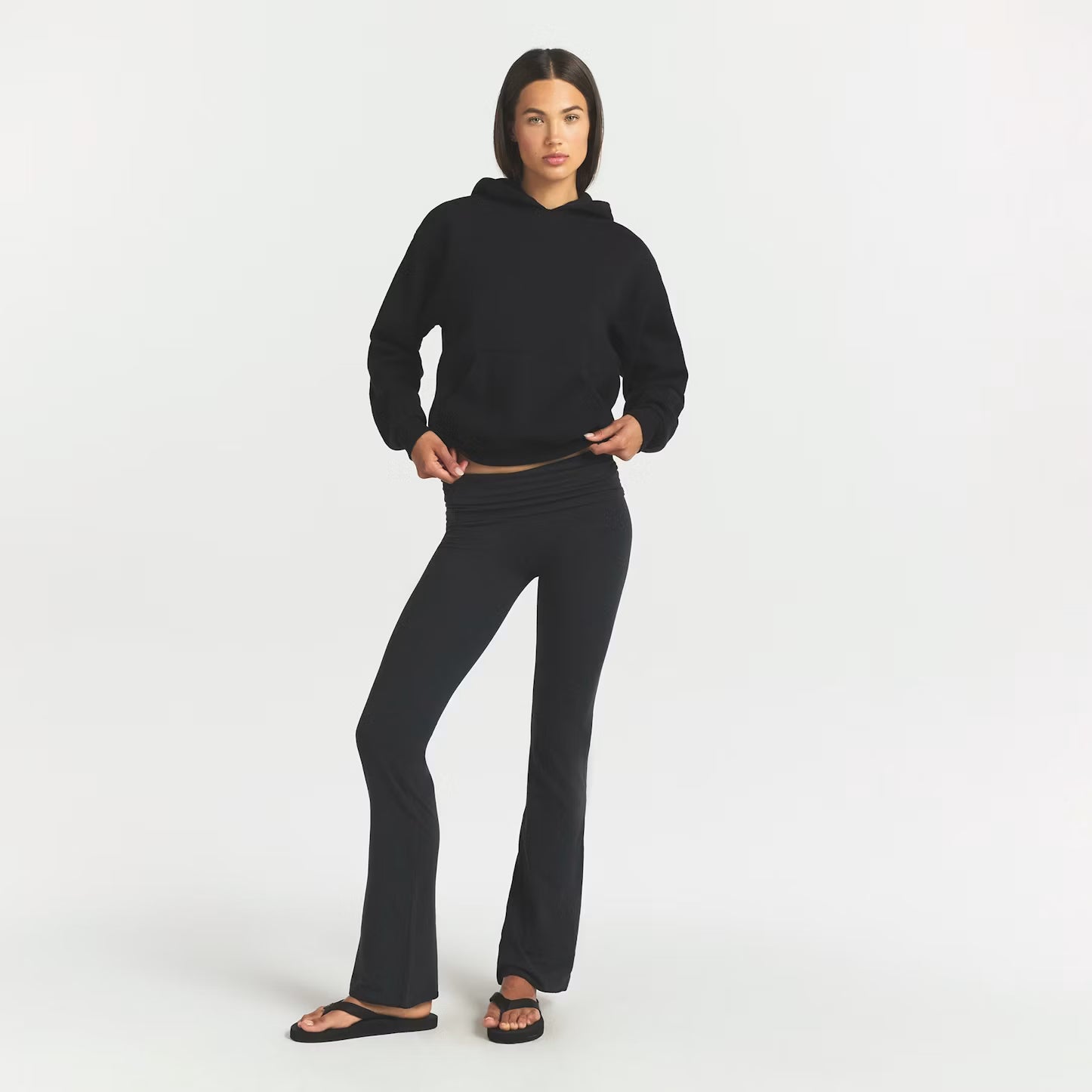 SKIMS Cotton Fleece Hoodie Black