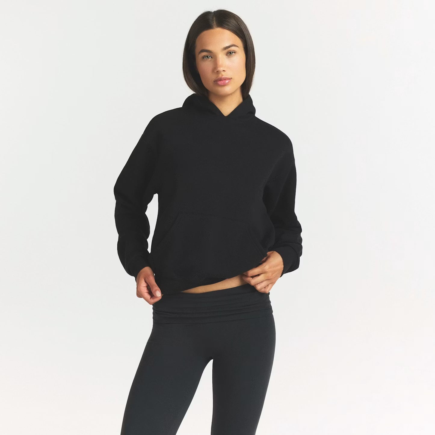 SKIMS Cotton Fleece Hoodie Black