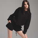SKIMS Cotton Fleece Classic Crewneck Black