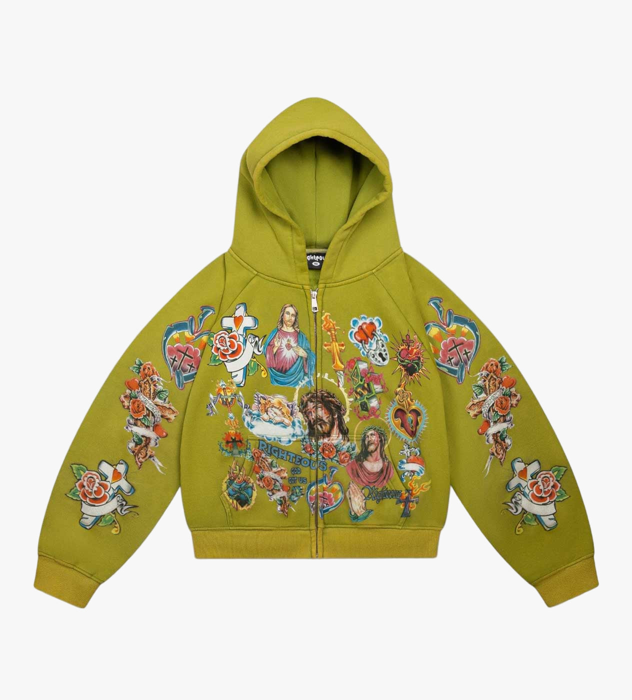 We Are Righteous Risen King Green Zip Up