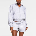 SKIMS Cotton Fleece ZIp Up Light Heather Grey