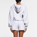 SKIMS Cotton Fleece ZIp Up Light Heather Grey