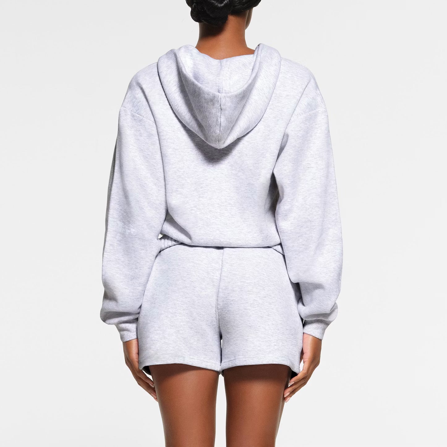 SKIMS Cotton Fleece ZIp Up Light Heather Grey