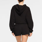SKIMS Cotton Fleece ZIp Up Black