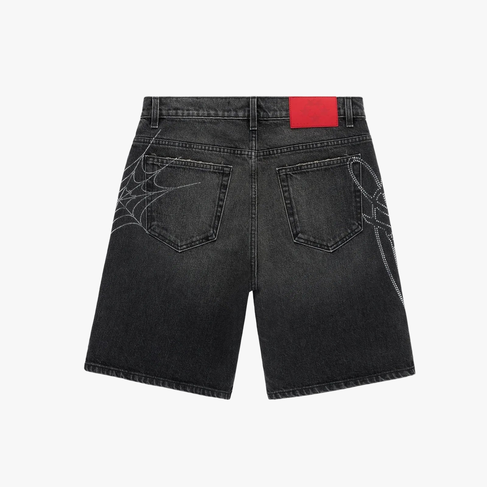 Sp5der SCRIPT WEB DENIM SHORT Black