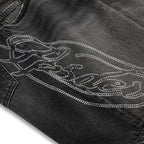 Sp5der SCRIPT WEB DENIM SHORT Black