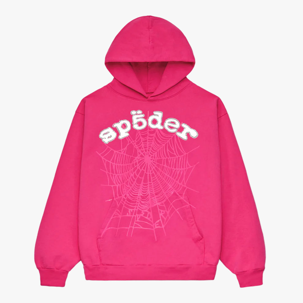 Sp5der Pink White Legacy Hoodie