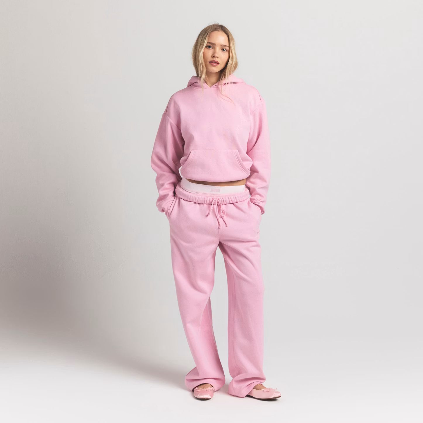 SKIMS Cotton Fleece Classic Straight Leg Pant Halite