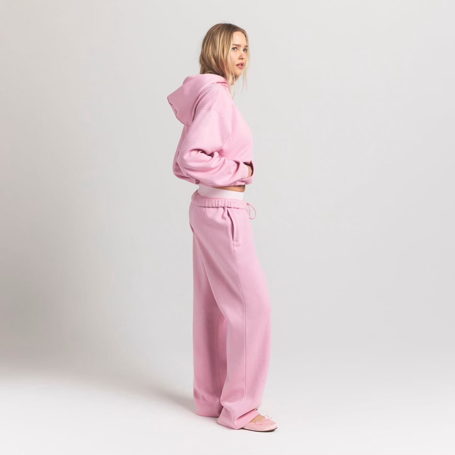 SKIMS Cotton Fleece Classic Straight Leg Pant Halite
